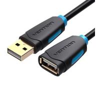 Cable alargador USB 2.0 Vention CBCBG 1.5m negro contactos dorados
