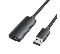 Cable Alargador USB 2.0 Vention CBKBJ 5m 480Mbps Macho-Hembra Blindaje Doble Negro