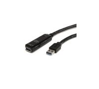 Cable alargador USB 3.0 activo de 10 m - STARTECH - Adaptador de corriente incluido - Negro