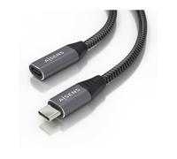 Cable Alargador USB 3.2 Aisens A107-0636/ USB Tipo-C Macho - USB Tipo-C Hembra/ Hasta 100W/ 20Gbps/ 2m/ Gris