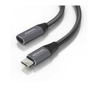 Cable Alargador USB 3.2 Aisens A107-0761/ USB Tipo-C Macho - USB Tipo-C Hembra/ Hasta 100W/ 20Gbps/ 1.5m/ Gris