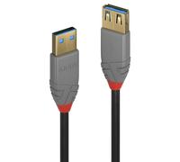 Cable alargador USB 3.2 Gen 1 Lindy Anthra Line 2 m USB-A 5 Gbit/s Negro