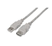 Aisens Cable alargador USB 2.0 A101-0014 3 m USB A macho - USB A hembra Beige 60 Mbps 2.5W