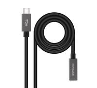 Cable Alargador USB-C Nanocable 4K/60Hz 20Gbps 0.5m Negro