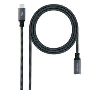 Cable Alargador USB Tipo-C 3.2 Nanocable 10.01.4500-COMB/ USB Tipo-C Macho - USB Tipo-C Hembra/ 50cm/ Negro