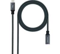 Cable Alargador USB Tipo-C 3.2 Nanocable 10.01.4500-COMB/ USB Tipo-C Macho - USB Tipo-C Hembra/ 50cm/ Negro