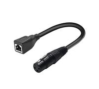 Cable alargador XLR hembra de 3 pines a RJ45 hembra de 30 cm para escenario