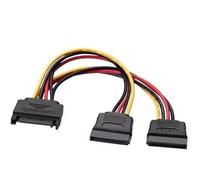 Cable Alimentación Aisens A131-0353/ SATA Macho - 2x SATA Hembra/ Hasta 54W/ 20cm/ Negro