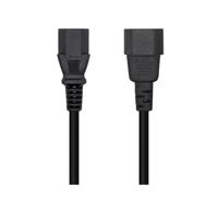 Cable alimentación aisens a132-0532/ iec c13 hembra - iec c14 macho/ 10m/ negro