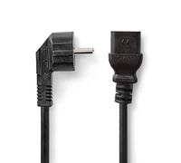 Cable Alimentación | Conector Alimentación Macho | IEC-320-C19 | Angulado | Recto | Niquelado | 2.00 m | Redondo | PVC | Negro | Caja