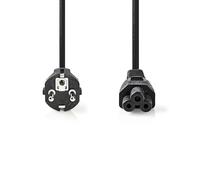 Cable Alimentación | Conector Alimentación Macho | IEC-320-C5 | Recto | Recto | Niquelado | 5.00 m | Redondo | PVC | Negro | Label