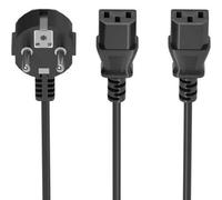 Cable Alimentación CPU Aisens A132-0864/ CEE7 Macho - 2x C13 Hembra/ 1.8m/ Negro