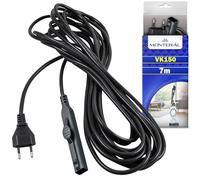 Cable Alimentación de Aspiradora Longitud 7 m para Vorwerk Kobold VK150 - Color Negro - Garantía de 10 Años - MONTERAL