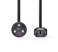 Cable Alimentación | Dinamarca Macho | IEC-320-C13 | Recto | Recto | Niquelado | 2.00 m | Redondo | PVC | Negro | Label