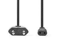 Cable Alimentación | Euro Masculino | IEC-320-C1 | Recto | Recto | Niquelado | 2.00 m | Redondo | ABS/PVC | Negro | Label