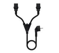 Cable Alimentación Nanocable 10.22.0100/ Schuko Macho - 2 x C13 Hembra/ 1.8m/ Negro