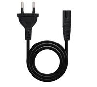 Nanocable Cable de alimentación 10.22.0402-L200 - Forma 8, CEE7/16 macho - C7 hembra, 2 m, Negro