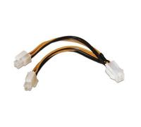 Cable Alimentación para Microprocesador Aisens A131-0166/ Molex 4+4 PIN Macho - Molex 4 PIN Hembra/ Hasta 54W/ 15cm