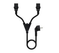 NANOCABLE 10.22.0100-L300 - Cable de Alimentación Bifurcador, 1 Conector Schuko CEE7/7 Macho a 2 Conectores C13 Hembra, Color Negro, 3 m