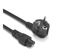 Cable alimentación Trebol IEC-320-C5 | Cable Corriente para HP, Acer, DELL, Sony, Lenovo, TV LG Samsung Monitor Laptop Notebook, Cargadores de Ordenador portatil | Color Negro | 5 Metros