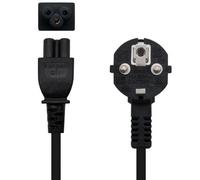 Nanocable Cable de alimentación Trevo CEE7 angular C5 hembra 2 m Negro