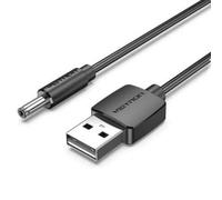 Cable Alimentación USB A a DC 3.5mm Vention CEXBF 1m Negro 5V 24AWG