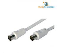 Cable Antena Coaxial Blanco Macho-Hembra 10.00 Mt
