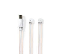 Cable antena FM Nedis ANFM105ME Coaxial Hembra 1.85m Rosa y Blanco