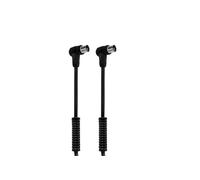 Cable antena tv macho-hembra acodado negro, 1,5m