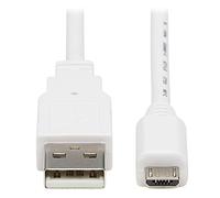 Cable antibacteriano USB-A a USB Micro-B (M/M), USB 2.0, blanco, 6 pies (1,83 m)