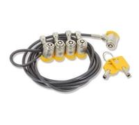 Cable antirrobo de bloqueo multicabezal 3 en 1 (compatible con Kensington, Noble Wedge y Nano) para todos los ordenadores de sobremesa y portátiles, cable de ordenador de 1,8 m + 2 llaves