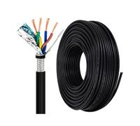 Cable Apantallado 4 Hilos Par Trenzado 14-20 AWG, Cobre Puro Sin Oxígeno, Doble Aislamiento PVC, Para Cámaras De Seguridad, Domótica, Automatización, Audio Y Señales Industriales(30ft,0.75mm²(18AWG))