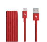 Beats USB-A a USB-C Cable trenzado, carga rápida, diseño duradero que no se enreda, permite cargar dispositivos Apple y Android (1,5 m) - Rojo Fuego