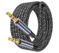Cable Audio 3.5mm, Cable Jack 3.5 Macho Macho 3M Estéreo HiFi Conectores Metálicos Cable Aux Jack Trenzado De Nailon para Reproductores de MP3/Mp4, PCs, Amplificadores, Mesas de Mezclas, Ordenadores
