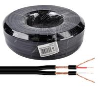 Cable Audio Bobina Paralelo 2 Conductores + 2 Mallas Negras (100 mts) - NIMO