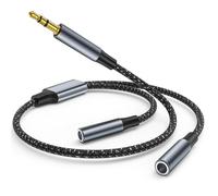Cable Audio Divisor Splitter Jack Auriculares 3,5mm Macho a 2 Hembra,Cable Audio Adaptador Y Splitter da 3,5mm Audio Auriculares,Cable Jack Divisor de audio para Auriculares,Altavoces,Tablet,Móvil,MP3