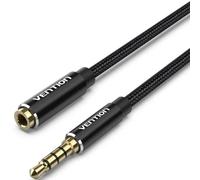 Cable Estéreo Vention BHCBF/ Jack 3.5 Macho - Jack 3.5 Hembra/ 1m/ Negro