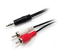 CABLE AUDIO MINI JACK 3.5MM MACHO a 2 RCA MACHO 2.5M 147092
