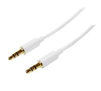 StarTech.com Cable de 2 metros Delgado de Audio Estéreo Mini Jack de 3,5mm - Blanco - Macho a Macho
