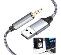 Cable Audio USB a Jack 3,5mm 1M, Solo Compatible con Ordenadore a Auriculares y Altavoces - [ Solo USB ➝ Jack | No Carga | No Datos] - Adaptador Aux Estéreo - No Compatible con Coche/TV/MP3