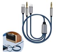Cable AUX 3 en 1 Multicompatible Con Conector Jack 3,5 mm, 8 Pines y USB-C a Jack 3,5 mm para iPhone, Coche, Auriculares, MP3, Altavoces