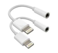 Cable Aux Jack Adaptador para Apple iPhone 14 (2 Pack) Lightning a 3.5 mm Auriculares Audio Accesorios para iPad Air Mini Auriculares Earpods Coche Divisor Cable Auriculares Cables Headphones Adapter
