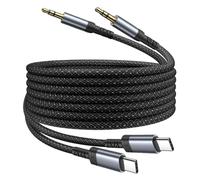 Cable AUX USB C a Jack 1M 2Piezas, Cable Auxiliar Tipo C a 3.5mm Jack Estéreo Audio cable Auxiliar Coche iPhone para iPhone 16 /15,Galaxy S25 S24 S23 S22,A56,Huawei P50/P40/P30/Mate 60/40,iPad,Xiaomi