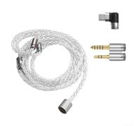 Cable auxiliar 3 en 1 de alta calidad tipo C a conector de 3,5 mm, cobre único chapado en plata para Bose para auriculares con cable jbl, auriculares con aislamiento de ruido, 1,2 m (3 en 1)