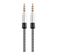 Cable Auxiliar-Cable Aux Trenzado de Nylon de 1,5 m, Adaptador de Audio Estéreo Hi-Fi, Conector de Entrada de Audio Universal | Cable macho a Macho Flexible Duradero para Auriculares, Coche,