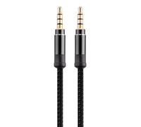 Cable Auxiliar-Cable Aux Trenzado de Nylon de 1,5 m, Adaptador de Audio Estéreo Hi-Fi, Conector de Entrada de Audio Universal | Cable macho a Macho Flexible Duradero para Auriculares, Coche,