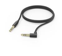 CABLE AUXILIAR, JACK DE 3.5 MM - JACK DE 3.5 MM, ÁNGULO 90 °, 1M, NEGRO