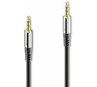 Cable Auxiliar sonero® Premium de 1.5 m, Cable con Conector de Audio de 3,5 mm, Adecuado para iPhones, iPads, teléfonos Inteligentes, tabletas, automóviles y Otros Dispositivos estéreo, Negro