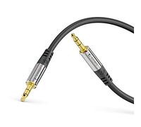 Cable Auxiliar sonero® Premium de 5 m, Cable con Conector de Audio de 3,5 mm, Adecuado para iPhones, iPads, teléfonos Inteligentes, tabletas, automóviles y Otros Dispositivos estéreo, Negro