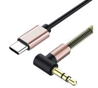 Cable auxiliar tipo C - Adaptador de jack a 3,5 mm retráctil, conector de audio USB C | Diseño de cable auxiliar macho de prevención de enredos flexible, alambre de transmisión de señal de audio ad